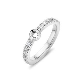 Melano Twisted Zirkonia Ring Silver coloured