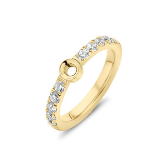 Melano Twisted Zirkonia Ring Gold coloured