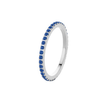Melano Friends Ring Sade Silver-coloured Zirkonia Jeans Blue