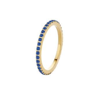 Melano Friends Ring Sade Goldfarben Zirkonia Jeans Blue