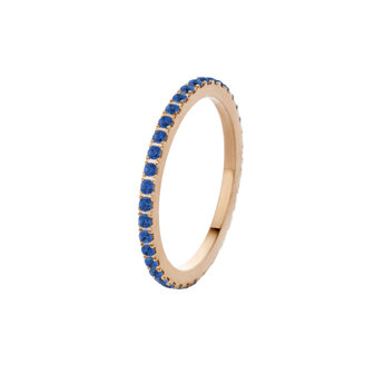 Melano Friends Ring Sade Rose Gold-coloured Zirkonia Jeans Blue