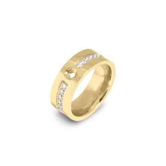 Melano Flat Twisted Zirkonia Ring 8mm Goldfarben