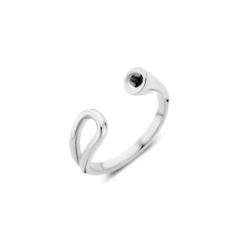 Melano Twisted Open Loop Ring Zilverkleurig