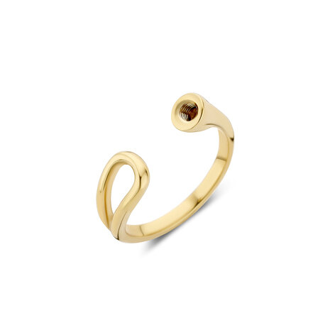 Melano Twisted Open Loop Ring Goudkleurig
