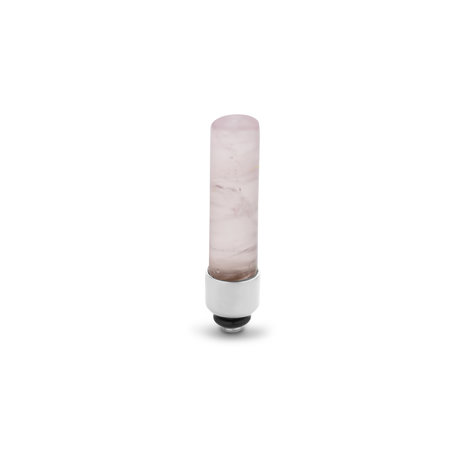 Melano Twisted Aufsatz Cilinder Silberfarben Edelsteen Rose Quartz