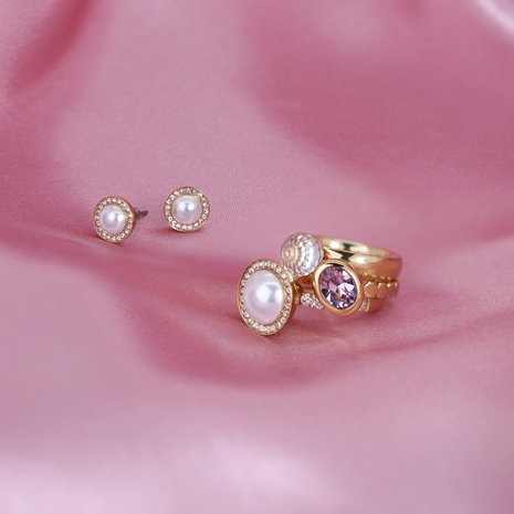 Melano Friends Swarovski® Pearl and CZ earrings Silver Coloured