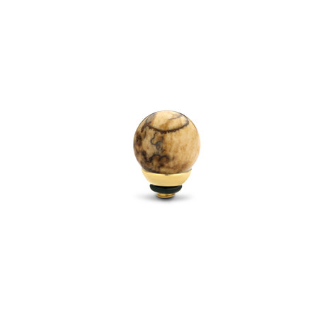 Melano Twisted Gem Ball stone gold plated - Picture Jasper
