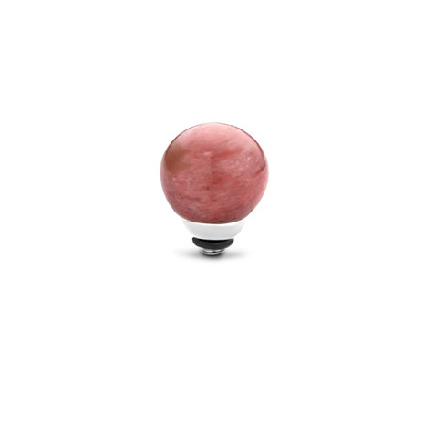 Melano Twisted Gem Ball steentje zilverkleurig - Rhodonite