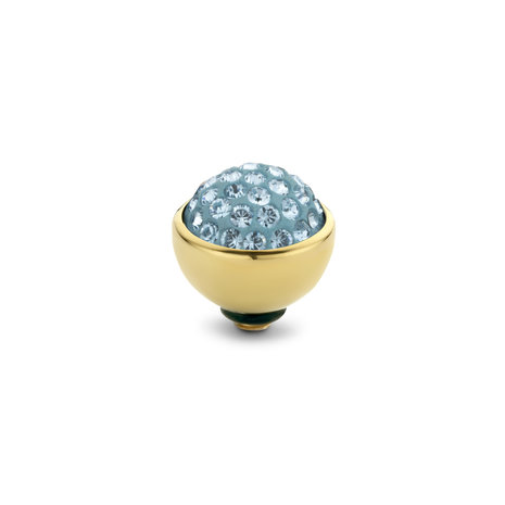 Melano Twisted Shiny steentje goudkleurig - Aquamarine