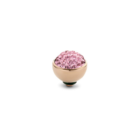 Melano Twisted Shiny steentje rose goudkleurig - Light Roze
