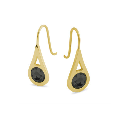 Melano Friends Nora earrings gold plated - Black
