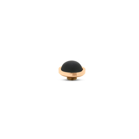Melano Vivid Frosted Glass stone rose gold plated Black