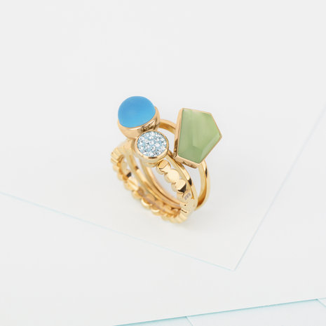 Melano Twisted Frosted Glass stone gold plated Sky Blue