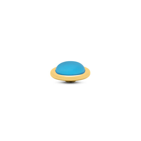 Melano Vivid Frosted Round steentje goudkleurig Sky Blue