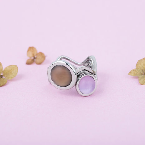 Melano Vivid Frosted Round stone rose gold plated Sky Blue