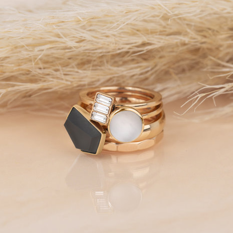 Melano Twisted Frosted Geo stone rose gold plated Sky Blue