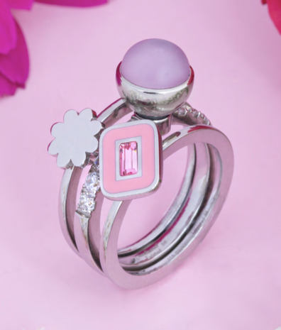 Melano Twisted Resin Baguette Meddy Goldplated Light Blue - Monta