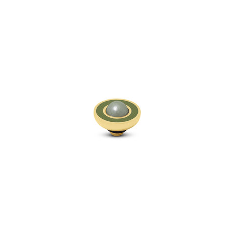Melano Vivid Resin Pearl steentje Goudkleurig Olive Light Green