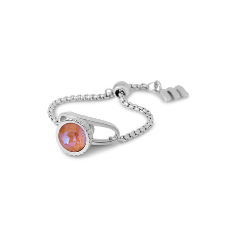 Twisted Sunshine Stone 8mm Silver Plated Orange Glow Delite