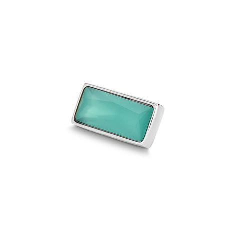 Melano Twisted Rectangle Stone Stainless Steel Turquoise