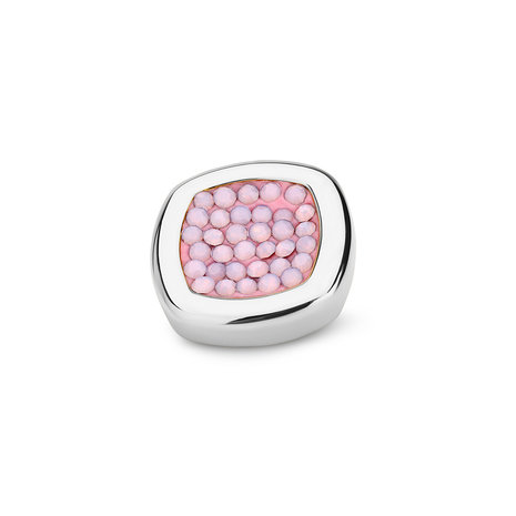 Melano Vivid Shiny Square Stone Stainless Steel Milk Pink