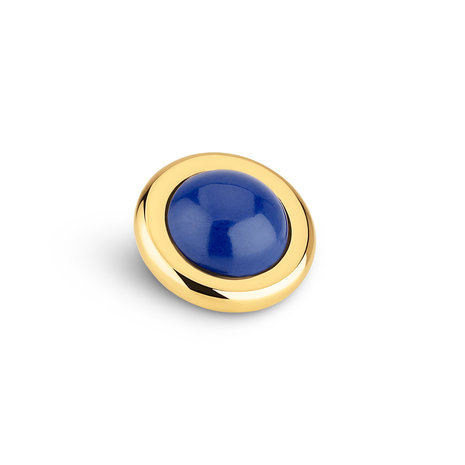 Melano Vivid Rounded Gem Stone Gold Plated Lapis Lazuli