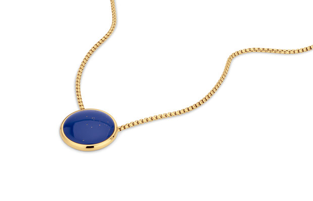 Melano Mix & Match Kosmic Blue Is The New Black Necklace Gold Plated