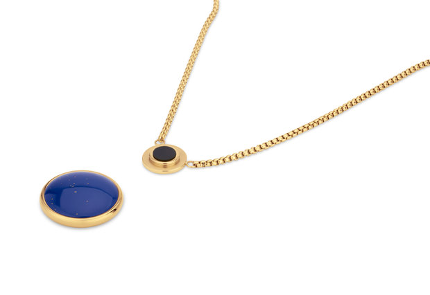 Melano Mix & Match Kosmic Blue Is The New Black Necklace Gold Plated