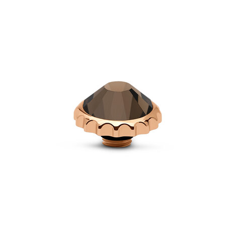 Melano Vivid Cap  Stone Rose Gold Plated Smoked topaz