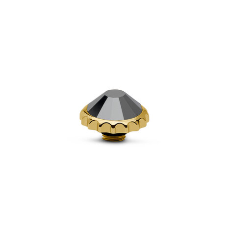 Melano Vivid Cap  Stone Gold Plated Jet hematite