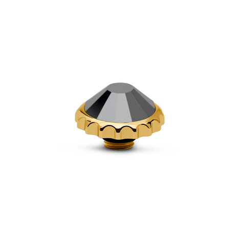 Melano Vivid Cap  Stone Gold Plated Jet hematite