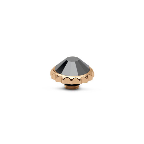 Melano Vivid Cap  Stone Rose Gold Plated Jet hematite