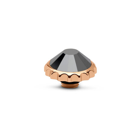 Melano Vivid Cap  Stone Rose Gold Plated Jet hematite