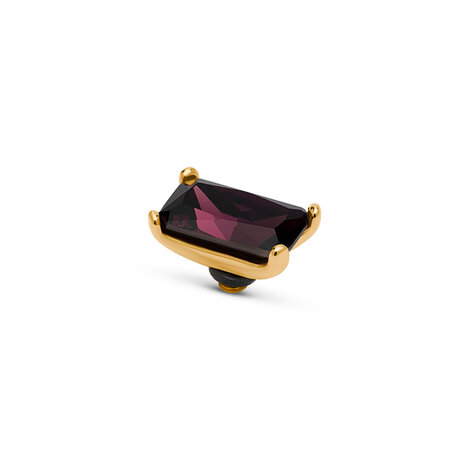 Melano Twisted Baguette Stone Gold Plated Aubergine