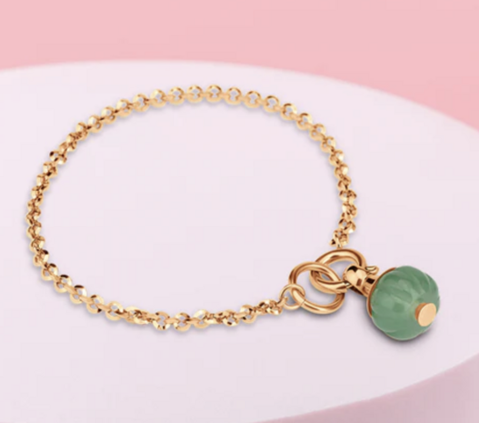 Melano Twisted Pumpkin Stone Goldfarbe Rose quartz