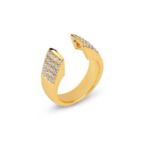 Melano Cateye Ring Zirkonia 18 karat Gold plating