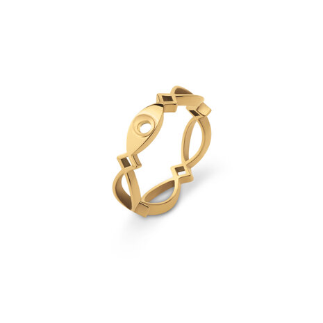 Melano Twisted Trix Ring Goldfarben