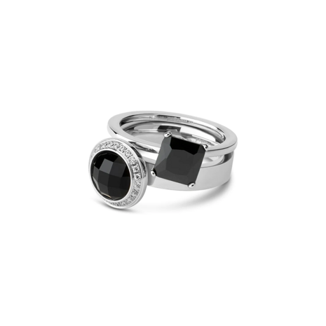 Melano Mix & Match Ring Set Black Glitter Ringe