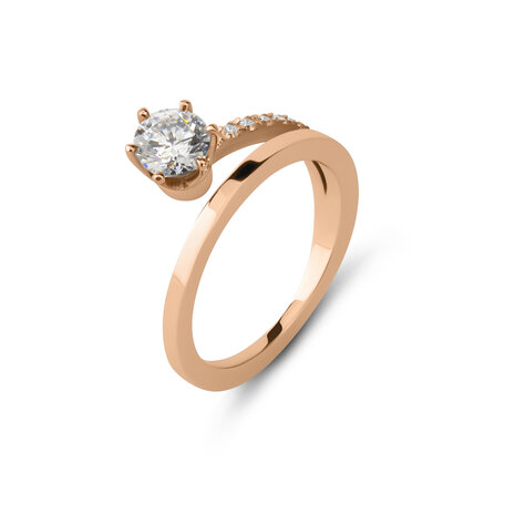 Melano Twisted Tami Ring Rose Gold coloured Cz Crystal