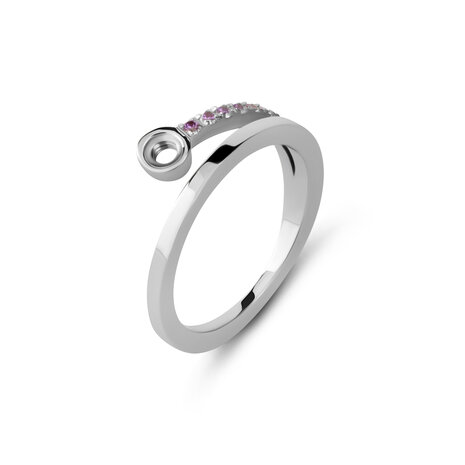 Melano Twisted Tami Ring Silver coloured Cz Amethyst