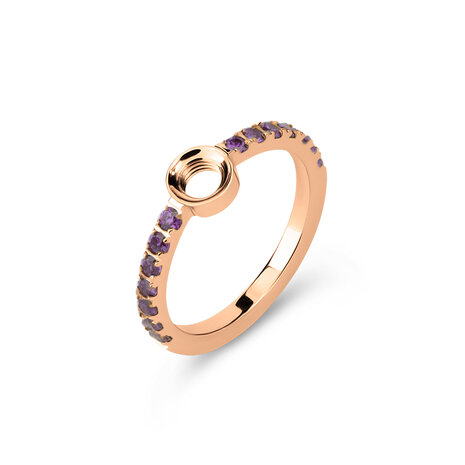 Melano Vivid Viv Ring Rose Goudkleurig Cz Amethyst