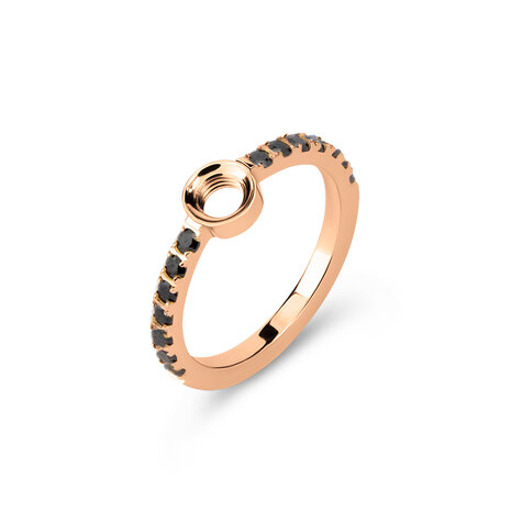 Melano Vivid Viv Ring Rose Goudkleurig Cz Black