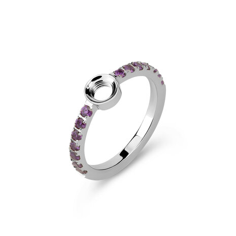 Melano Vivid Viv Ring Zilverkleurig Cz Amethyst