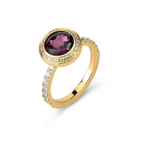 Melano Vivid Viv Ring Goudkleurig Cz Amethyst