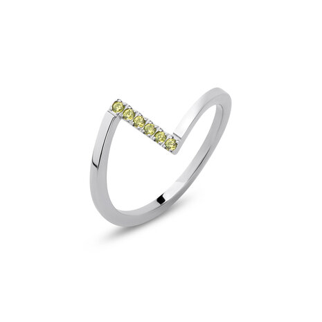 Melano Friends Penelope Ring Zilverkleurig CZ Lime