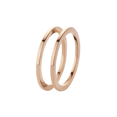MelanO Friends Ringen Sade Edelstaal Rose Goud 2 ringen 