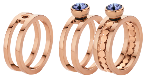 Melano Twisted Ring Trista Stainless Steel Rose Gold-coloured