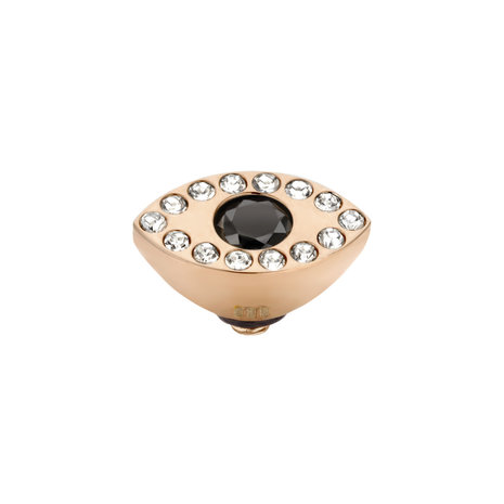Melano Twisted Eye Aufsatz Roségoldfarben Zirkonia Schwarz