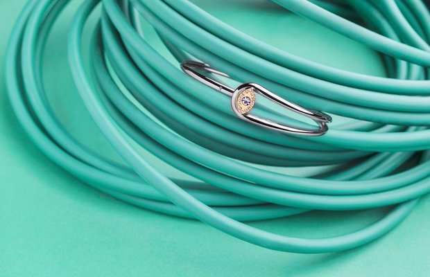 Melano Twisted Eye Aufsatz Roségoldfarben Zirkonia Schwarz