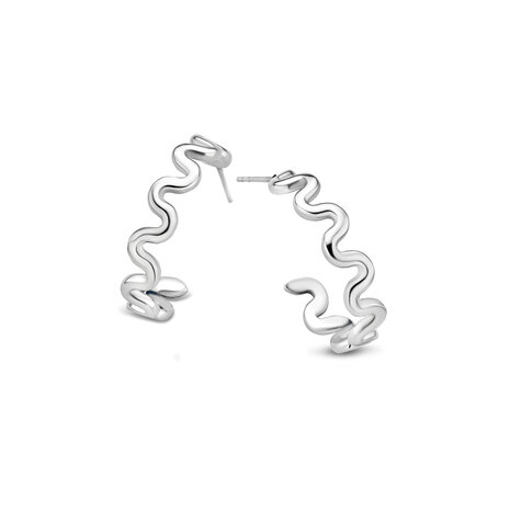 Melano Friends Earrings Crinkle Loop Silver-coloured